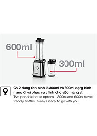  Máy xay sinh tố mini 2 bình Häfele HS-B061MX 535.43.293 - Hàng chính hãng