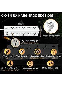 Ổ cắm điện đa năng Ergo Edge DandiHome an toàn chống cháy chống giật, bảo hành 12 tháng