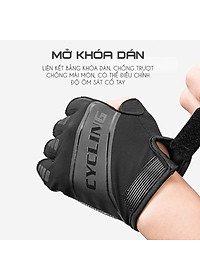 Găng Tay Bao Tay Xe Đạp Nửa Ngón Hở Chống Trơn Trượt Với Thiết Kế Thoáng Khí, Hút Mồ Hôi, Đàn Hồi Chống Sốc Cho Xe Đạp Thể Thao MTB, Địa Hình