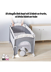 Nôi cũi vải gấp gọn đa năng umoo um-08108 chính hãng sang chảnh