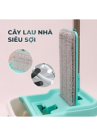 Bộ Lau Nhà MyJae Đài Loan Sợi Fiber Xoay 360 Độ Thông Minh 125cm