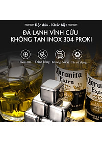 [CHÍNH HÃNG] Đá vĩnh cửu Proki inox 304 không tan hộp 8 viên chất liệu đạt chuẩn kiểm định an toàn, đá không tan, đá vĩnh cửu, đá lạnh inox vĩnh cửu, đá kim loại cao cấp 8 viên, đá lạnh tự nhiên vĩnh cửu an toàn sức khỏe