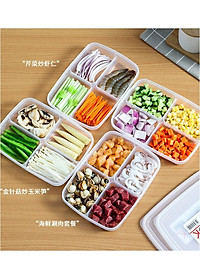 Khay đựng thực phẩm chia 4 ngăn có nắp đậy Nakaya 710ml hàng Made in Japan #K154