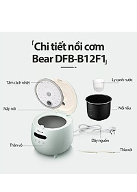 Nồi Cơm Điện Mini Đa Năng Bear DFB-B12F1, Giao Màu Ngẫu Nhiên - Hàng Chính Hãng