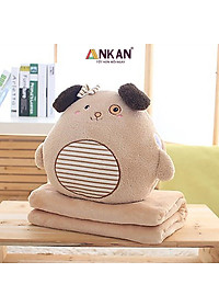 Chăn Gối Văn Phòng 3 Trong 1 Gấu Nâu Độc Đáo Kiểu Dành Cho Nữ Dùng Để Ngủ Trưa Tại Văn Phòng, Tựa Lưng Và Gấu Bông Dùng Để Trang Trí