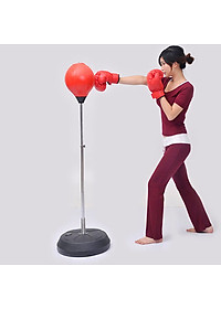Bóng tập đấm lắc lư phản xạ chiều cao điều chỉnh từ 120 cm đến 150 cm 120cm, đối trọng đổ nước, tặng kèm găng tay
