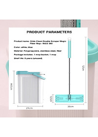 Bộ Lau Nhà MyJae Đài Loan Sợi Fiber Xoay 360 Độ Thông Minh 125cm