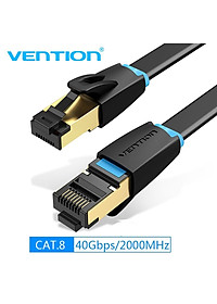 Dây cáp mạng dẹt Ethernet/RJ45/LAN Vention Cat 8 FTP đúc sẵn 2 đầu, dài 1m đến 5m - Hàng chính hãng