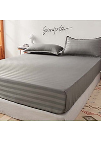 Bộ Ga Gối Cotton Kẻ 3F Lidaco Chuyên Dụng Cho Homestay, Khách Sạn - Xám