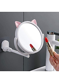 Gương Trang Điểm Dán Tường Xoay 360 Độ Họa Tiết Mèo - Chính Hãng 