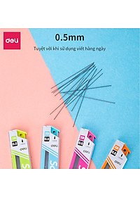 Ruột Bút Chì 0.5Mm Deli, Xanh Dương/Cam/Xanh Lục/Hồng - 2 Ống - E7003