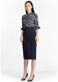 Chân Váy Midi Xẻ Sau De Leah - Xanh Dương Đen