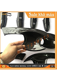 Bộ ốp tay và hõm cửa dành cho Honda City 2021 vân cacbon chống xước siêu đẹp và bền bỉ với thời gian