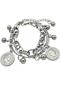 Vòng đeo tay nam nữ mix hạt titan không đen