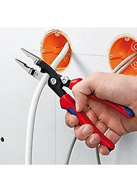 Kìm Lắp Điện 6 Chức Năng Knipex 13 92 200 Tích Hợp Lò Xo Tự Mở Miệng Cắt & Tay Cầm Nhựa Êm - Sản Xuất Tại Đức