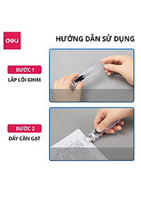 Set kẹp giấy 8 ghim thay thế Deli, kẹp cố định giấy bằng thép không gỉ, kẹp tài liệu hồ sơ văn phòng chắc chắn tái sụng