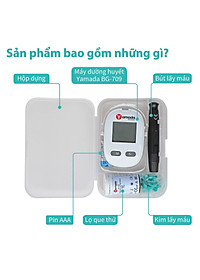 Máy đo đường huyết Yamada - Giọng nói tiếng Việt thông minh, đo chỉ số hồng cầu HCT, tặng 10 que thử