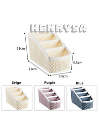 Khay nhựa mini để bàn 4 ngăn dùng đựng bút, để bàn, đựng đồ văn phòng phẩm, mỹ phẩm, ..đồ dùng đa năng phù hợp bàn làm việc, phòng tắm , nhà bếp tiện ích - HENRYSA ( Giao màu ngẫu nhiên)