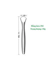 BỘ 2 DỤNG CỤ CẠO LƯỠI BẰNG INOX 304 GIÚP LÀM SẠCH BỀ MẶT LƯỠI CHO HƠI THỞ THƠM MÁT