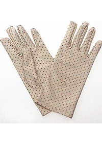 Găng tay chống nắng nữ ngắn chấm bi thật tay co giãn tốt- gang tay chong nang nu cham bi thoi trang