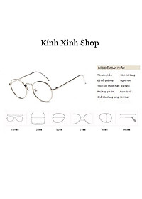 Kính Giả Cận, Gọng Kính Cận Nam Nữ Mắt Tròn Kim Loại Hàn Quốc - KÍNH XINH SHOP