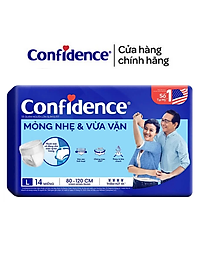 Tã quần người lớn Confidence Slim&Fit mỏng nhẹ vừa vặn size L gói 14 miếng