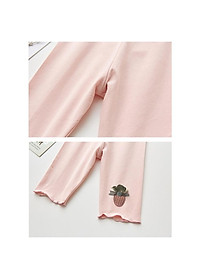 Quần legging bé gái Easy Baby họa tiết trái dâu, chất cotton co giãn thoáng mát cho bé từ 12-24kg (SL-034G)