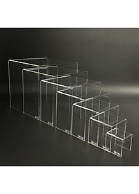 Kệ trưng bày mica 3 mặt uốn Enter TB117 150x150x150mm mica dày 2mm, Kệ livestream, Kệ mica chữ U trong suốt để đồ đa năng