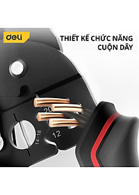 Kìm Bấm Dây Điện Đa Năng Deli - Kết hợp uốn, cắt, bấm, tách dây - Chất liệuThép Cao Cấp, Điều Chỉnh Lực Tuốt Dây Dễ Dàng