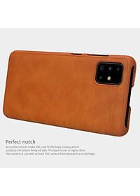 Bao da dành cho Samsung Galaxy A51 hiệu Nillkin Qin (Chất liệu da thật, có ngăn đựng thẻ, mặt da siêu mềm mịn) - Hàng chính hãng