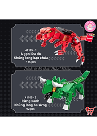 Đồ chơi xếp hình, lắp ráp 6 in 1 Qman 41105 – Chiến binh khủng long (512 mảnh ghép) dành cho bé trai trên 6 tuổi