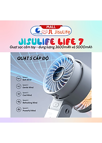 Quạt sạc cầm tay gấp gọn JisuLife Life 7 - dung lượng 3600-5000mAh - Hàng chính hãng