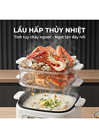 Nồi lẩu hấp thủy nhiệt Mishio MK382 khay hấp inox 304 - Hàng chính hãng