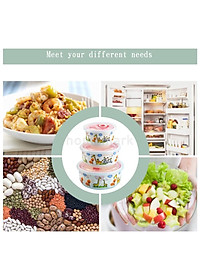 Bộ 3 Bát Sứ Nắp Hút Chân Không, Bộ 3 Bát Đựng Thức Ăn Có Nắp Đậy Dùng Được Trong Lò Vi Sóng - HÀNG CHÍNH HÃNG MINIIN