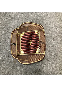 Bộ tấm lưới tựa lưng massage hạt gỗ trên xe ô tô, xe hơi DC-HG01