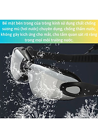 Kính Bơi Tráng Gương kèm bịt tai cao cấp GroFa chống sương mù, chống tia UV Hàng chính hãng - Tặng kèm nón bơi Silicon (Màu ngẫu nhiên)