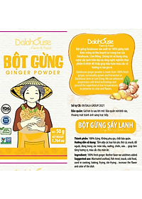 Bột gừng hữu cơ sấy lạnh Dalahouse 50gr - Nguyên màu, nguyên mùi, nguyên vị - Tiện dụng, không tốn công bóc vỏ, giã đập, say nghiền, rửa đồ nghề chế biến