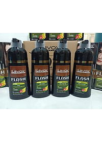 (Đen Tự Nhiên) Dầu Gội Nhuộm Tóc Đen Phủ Bạc Thảo Dược Siêu Dưỡng LAVOX FLASH 500ml - P01