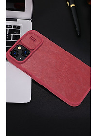Bao da dành cho iPhone 14/ 14 Plus/ 14 Pro Max/ 14 Pro hàng chính hãng Nillkin QIN có nắp trượt bảo vệ camera - Hàng nhập khẩu