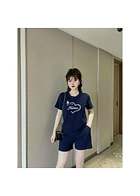 BỘ SORT CAO CẤP Sét bộ bigsize nữ thêu hình tim thun votton 100% mát mịn siêu đẹp