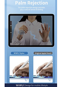 Bút cảm ứng Wiwu Pencil L Dành cho Ipad làm bằng hợp kim nhôm, thiết kế từ tính bảo vệ bút khỏi bị lăn và rơi - Hàng chính hãng