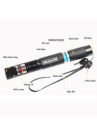 Đèn laser siêu mạnh đèn lazer 303 tia xanh lá, đèn chiếu lazer dạy học