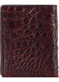 Ví nam Huy Hoàng da cá sấu kiểu đứng gù đầu màu nâu đỏ HT2740