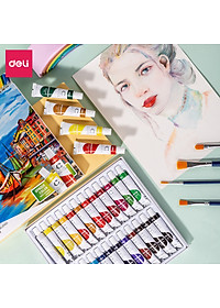 Màu bột Gouache Deli dạng tuýp 12ml Deli - 5/12/24 màu - 1 hộp - EC11 .