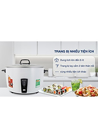 Nồi Cơm Điện Nắp Rời Sharp KSH-D55V (5L) - Trắng - Hàng chính hãng