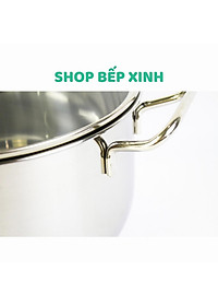 Bộ nồi chảo xửng hấp 3 Đáy Inox 430 cao cấp Fivestar Standard bếp từ nắp kính , tặng 1 vá canh
