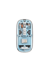 Chuột Wiwu Crystal WM105 thiết kế trong suốt, có chế độ Dual BT + 2.4G kết nối 3 thiết bị cùng lúc - Hàng chính hãng