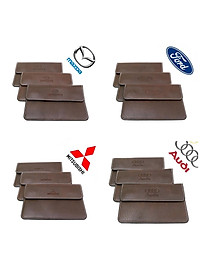 Ví da bóp da đựng giấy tờ đăng kiểm xe hơi ô tô có dập logo theo hãng