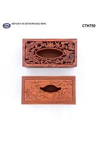 Hộp Giấy Ăn Bằng Gỗ Hương (Cỡ lớn - đủ mẫu) Đục Khắc Hoa Văn Tinh Xảo/Độc Đáo