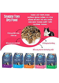 Thức Ăn Hạt Cho Mèo Snappy Tom có Topping Cá Cơm Cho Mèo - 1.5Kg,